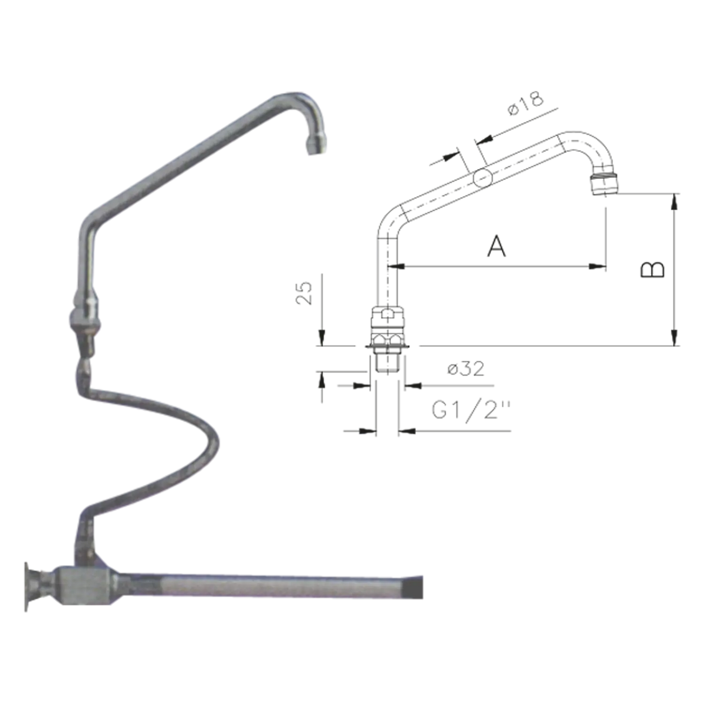 Tap knee operated without mixer | REDFOX - KOB 2