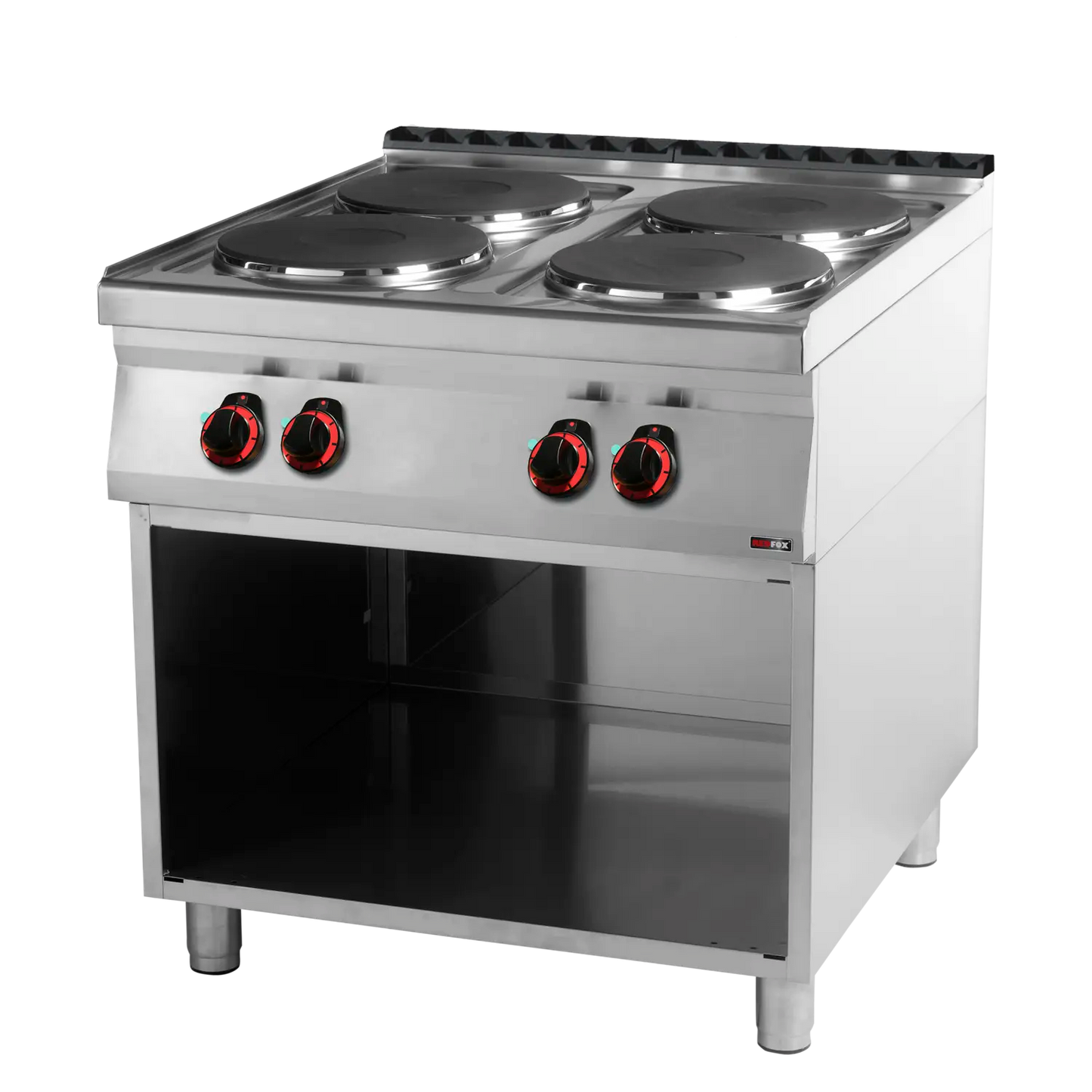 Cooking range electric 4x plate on open cabinet 400 V | REDFOX - SP 90/80 E
