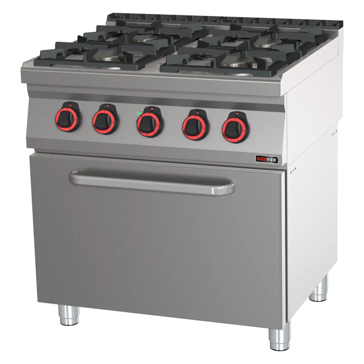 Cooking range combined with electric convection oven GN 1/1 - 4x burner ECO | REDFOX - SPBT 70/80 11 GE