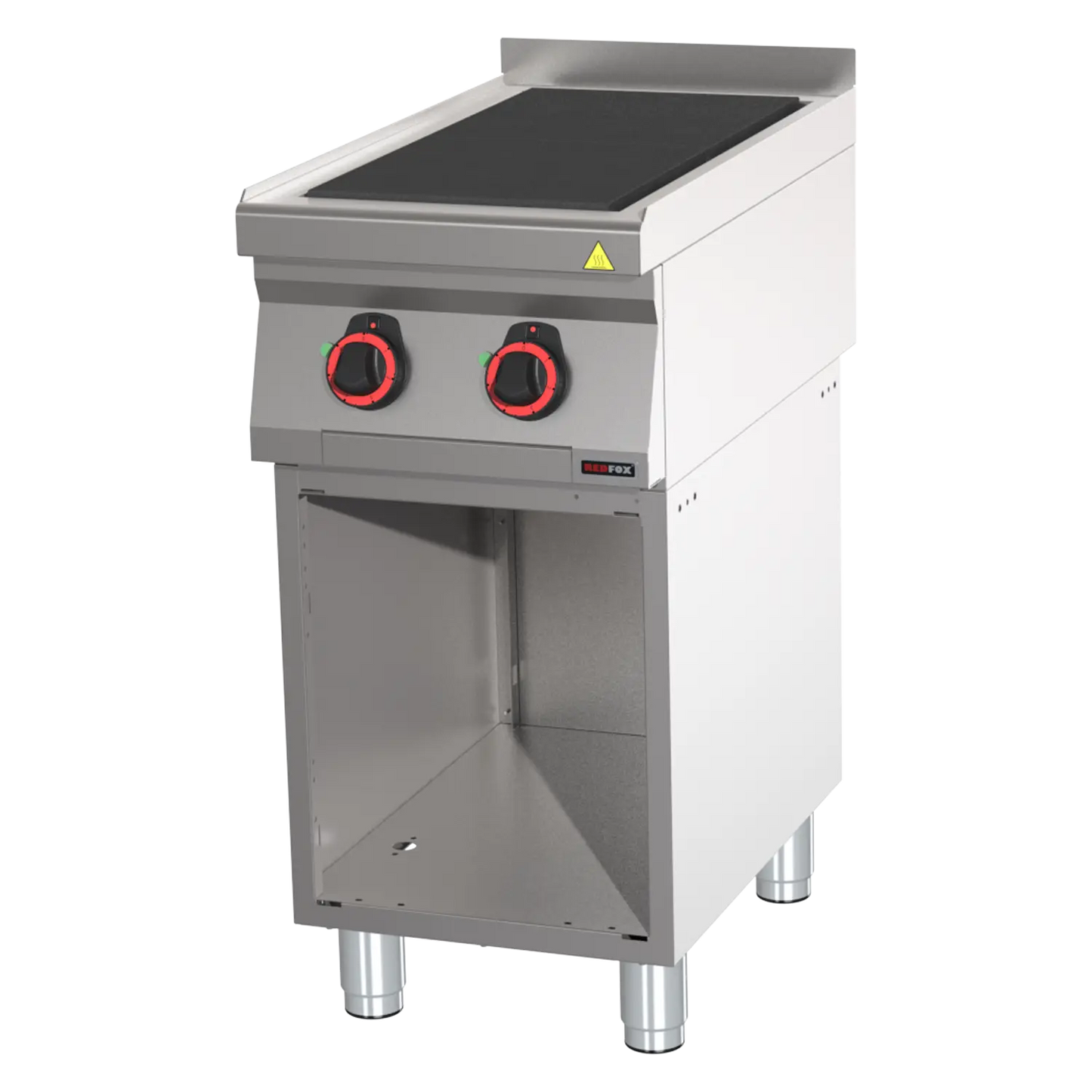 Cooking range electric with 2 solid top plates on open cabinet | REDFOX - SPL 70/40 E