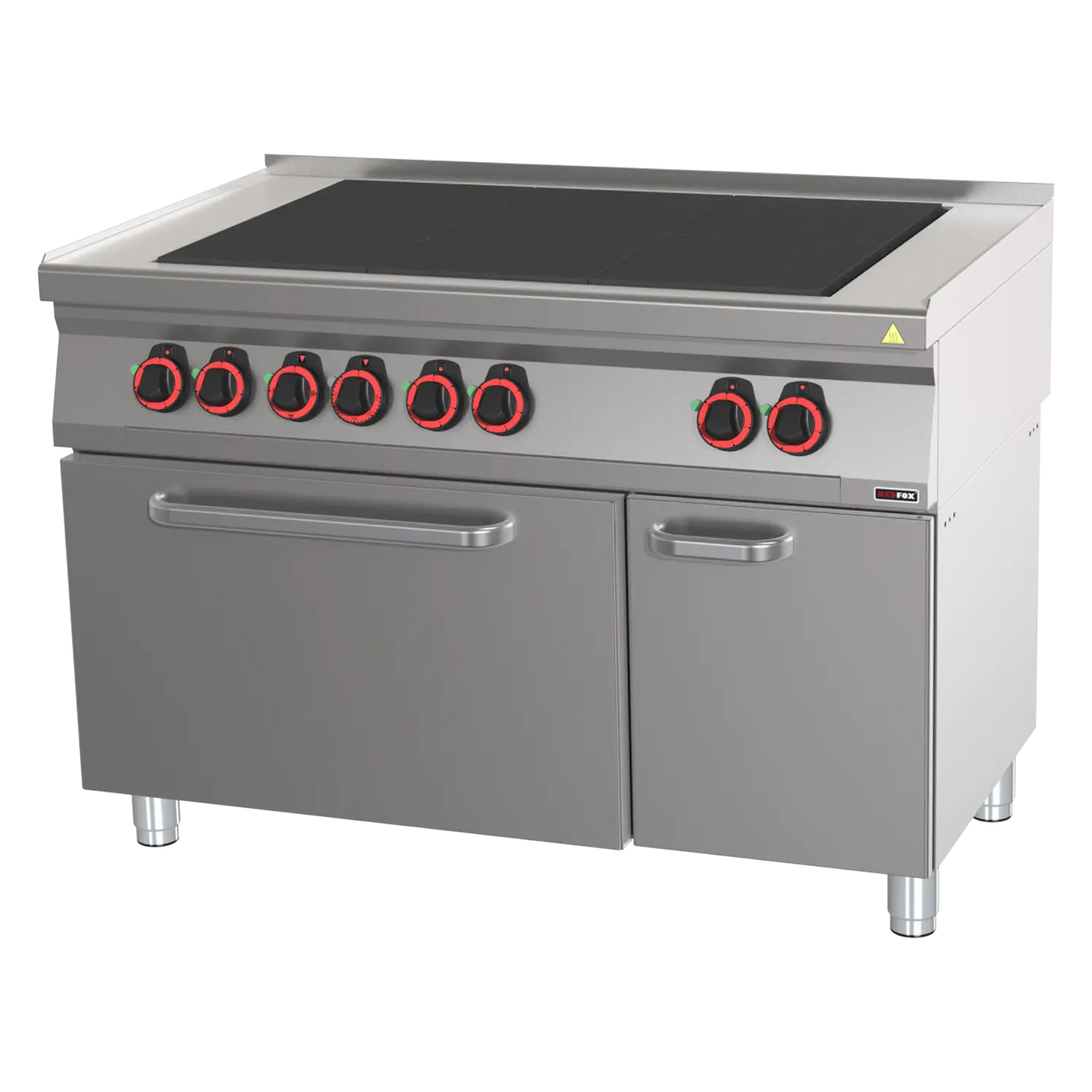 Cooking range electric with 6 solid top plates with oven GN 2/1 | REDFOX - SPLT 70/120-21 E