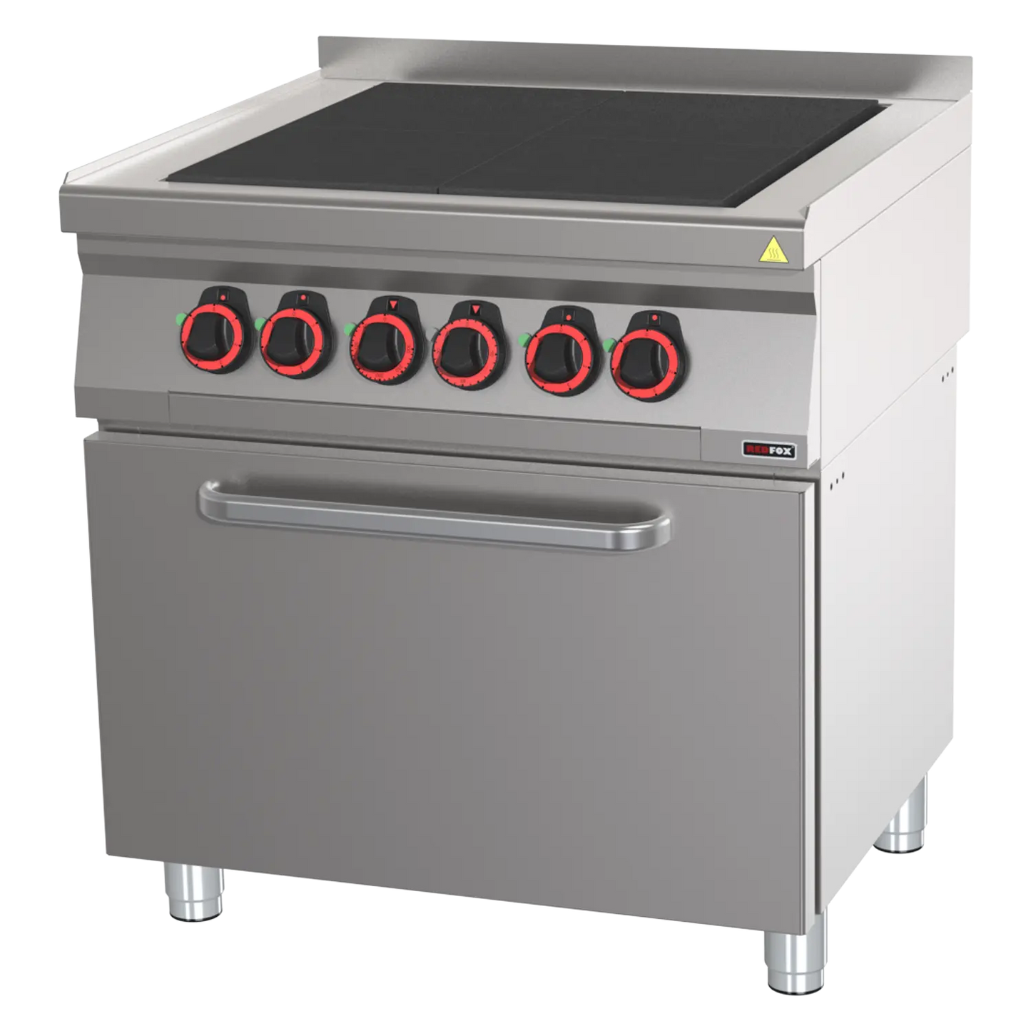 Cooking range electric with 4 solid top plates with oven GN 2/1 | REDFOX - SPLT 70/80-21 E
