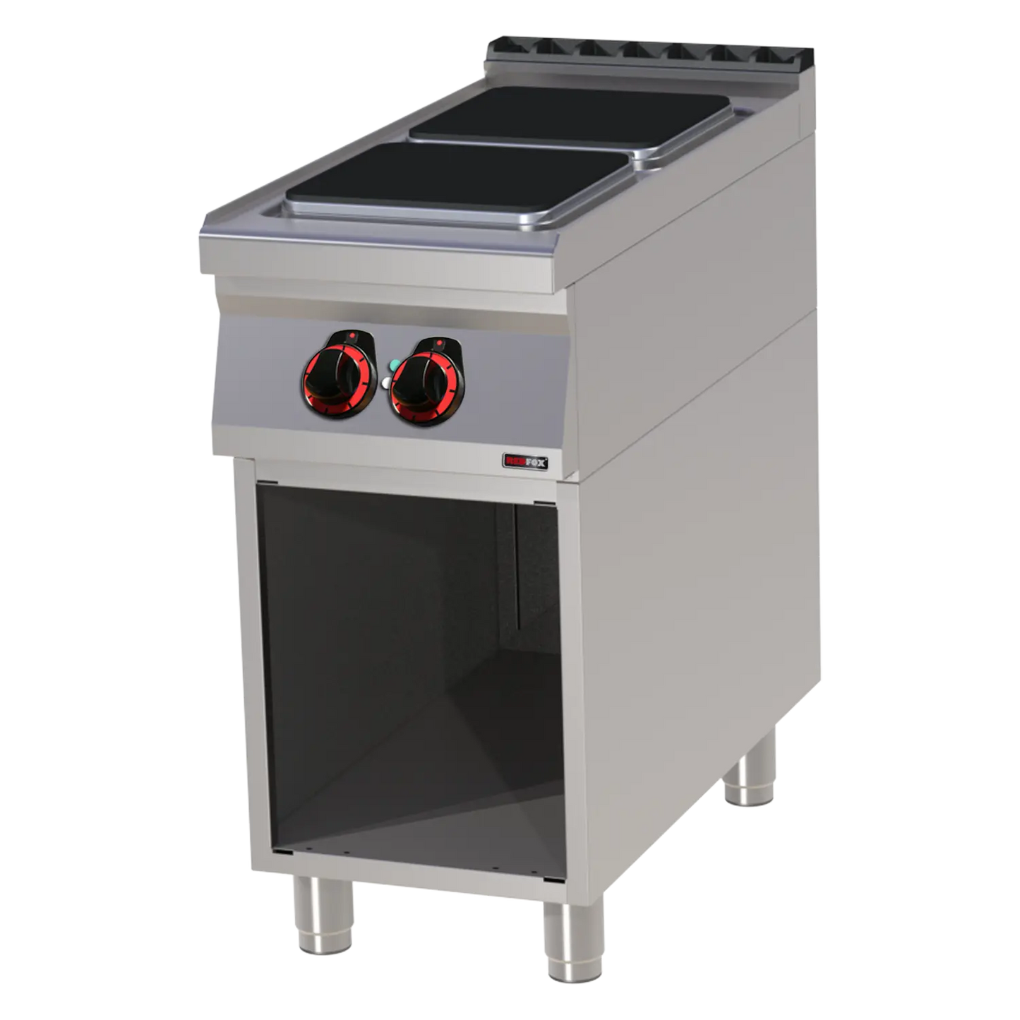 Cooking range electric 2x plate on open cabinet 400 V | REDFOX - SPQ 90/40 E
