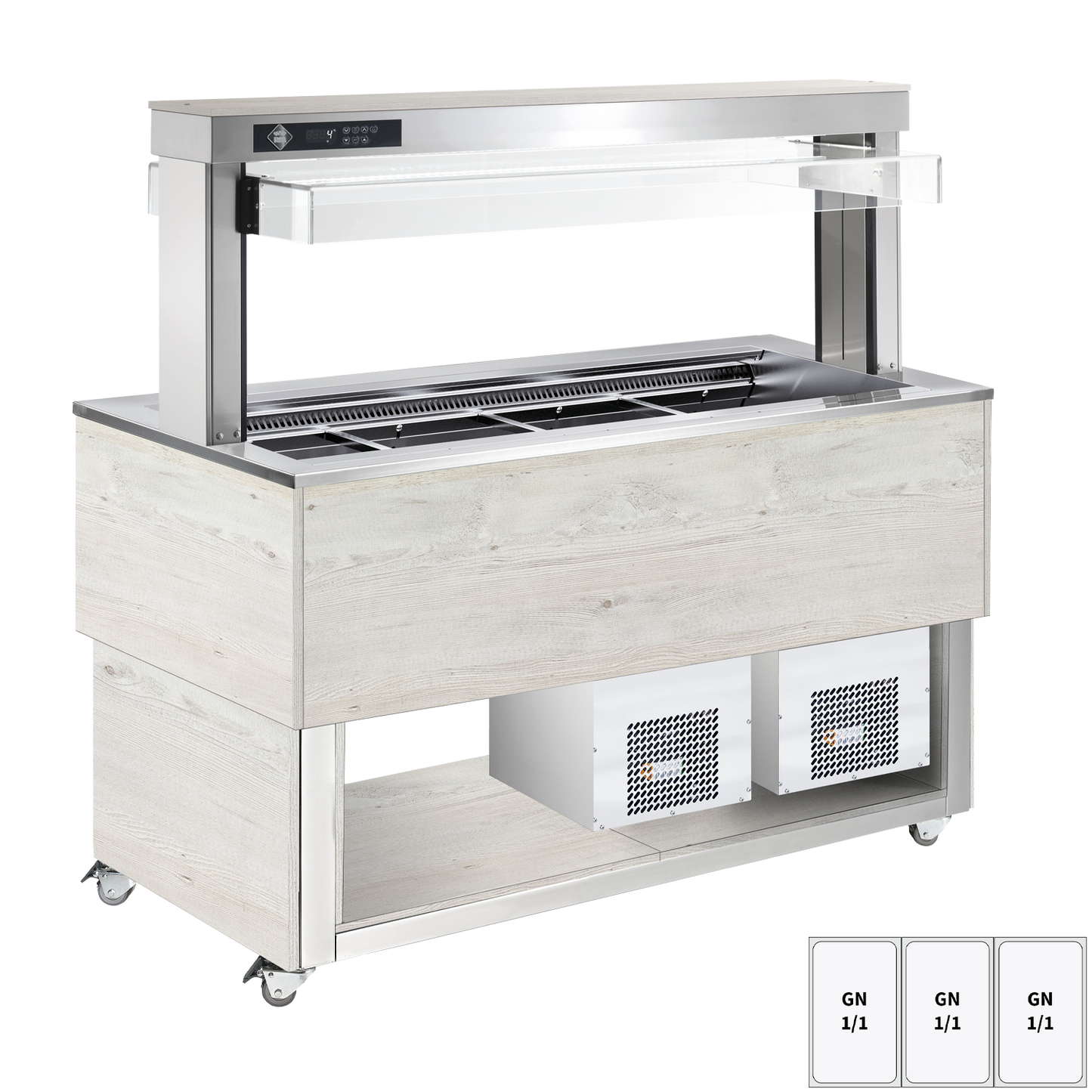 Food display island chilled, adjustable GN 3-1/1 Hemlock | RM - TR BLUE+ 3H
