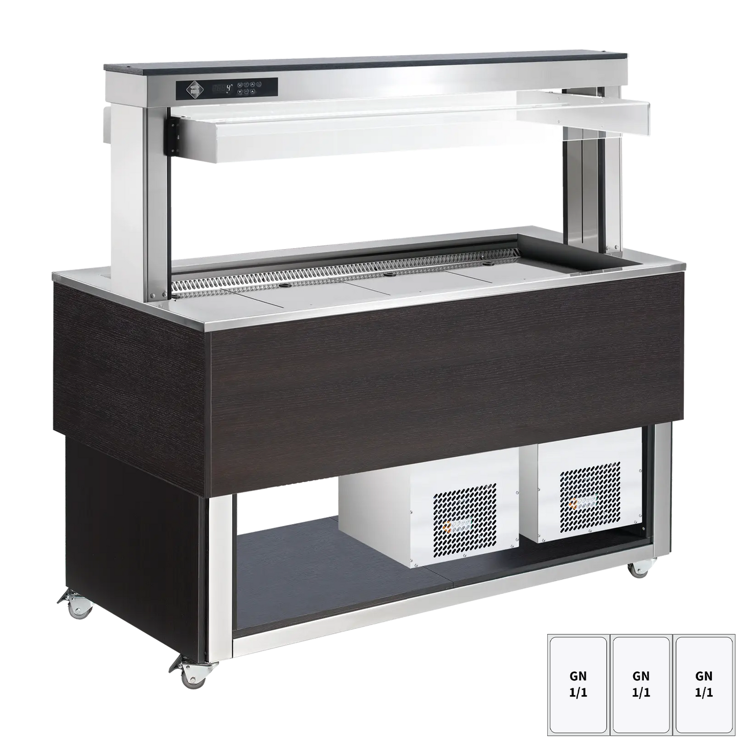 Food display island chilled, adjustable GN 3-1/1 Wenge | RM - TR BLUE+ 3W