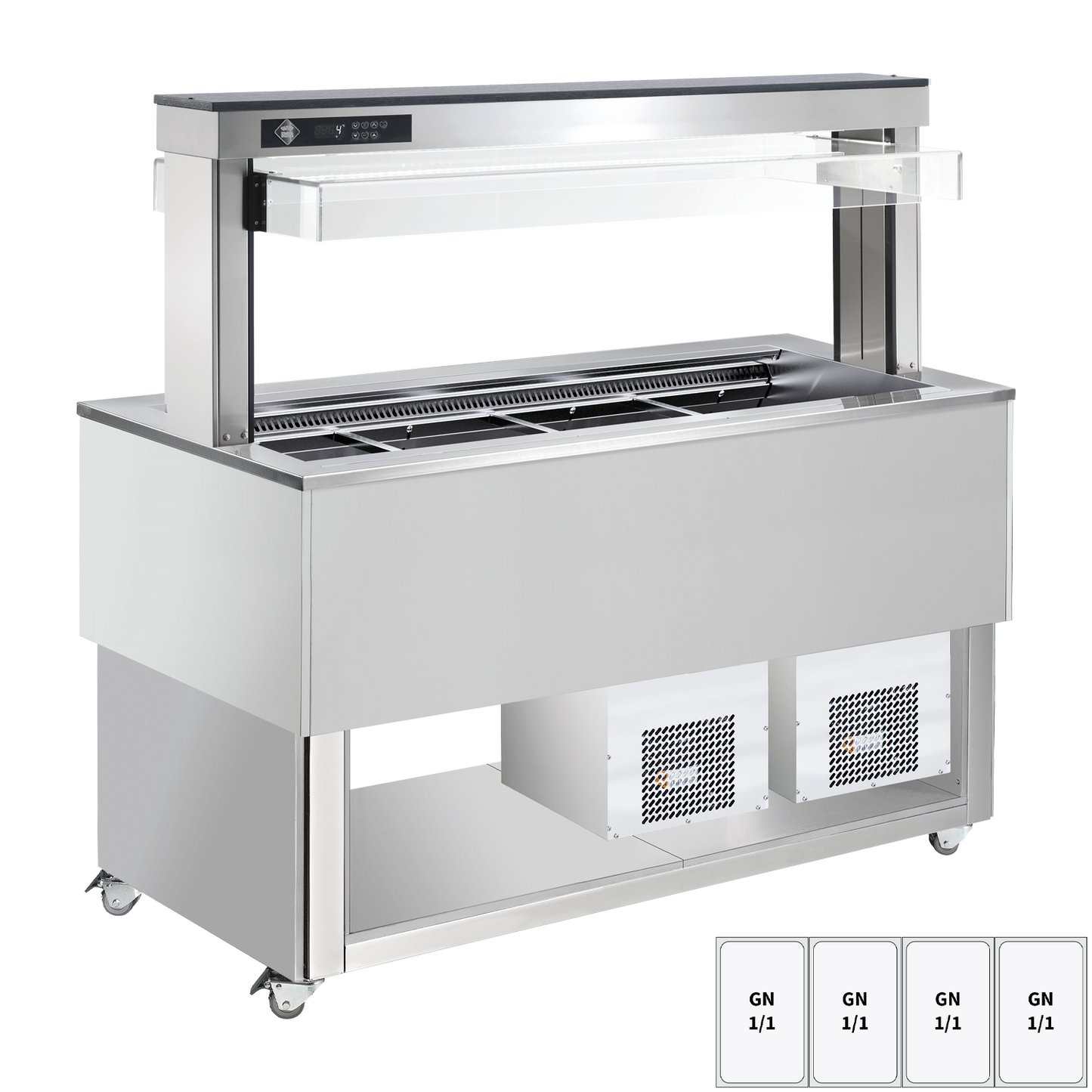 Food display island chilled, adjustable GN 4-1/1 Inox | RM - TR BLUE+ 4I