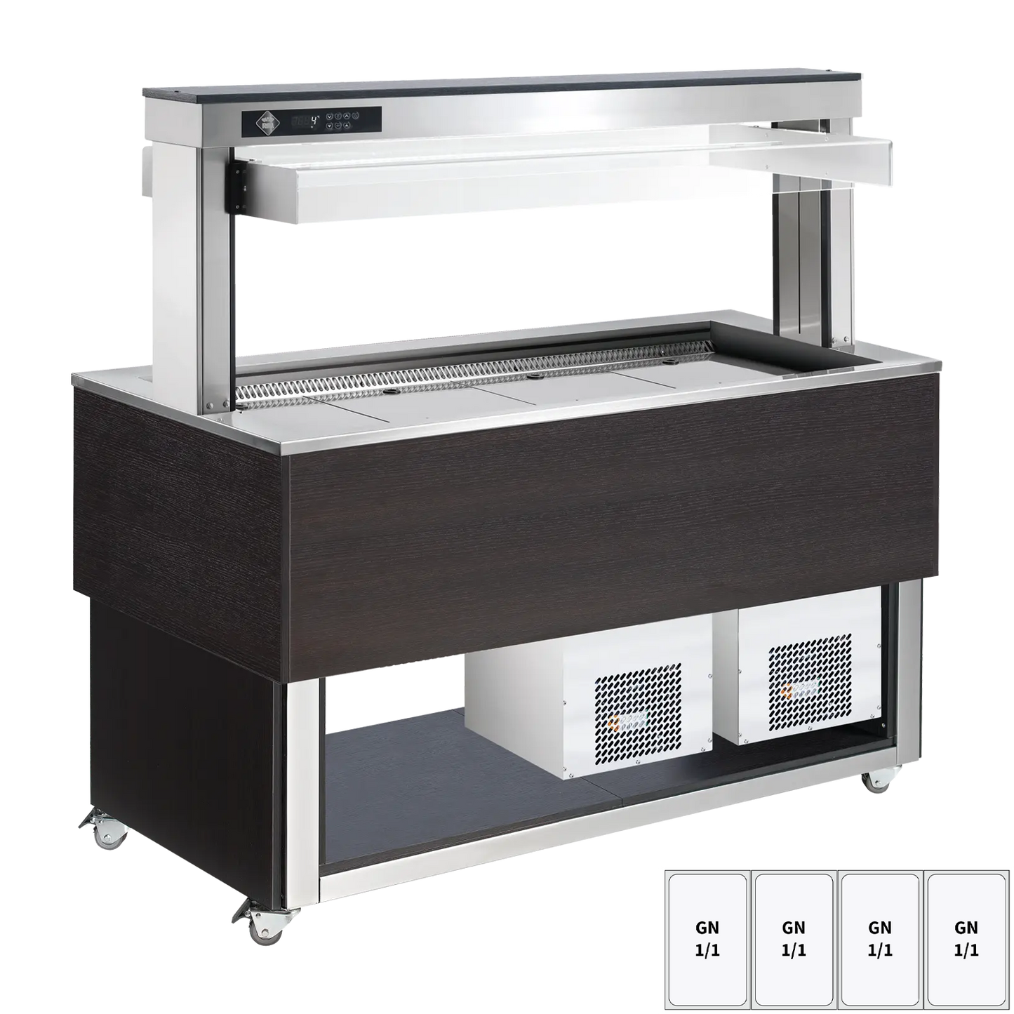 Food display island chilled, adjustable GN 4-1/1 Wenge | RM - TR BLUE+ 4W