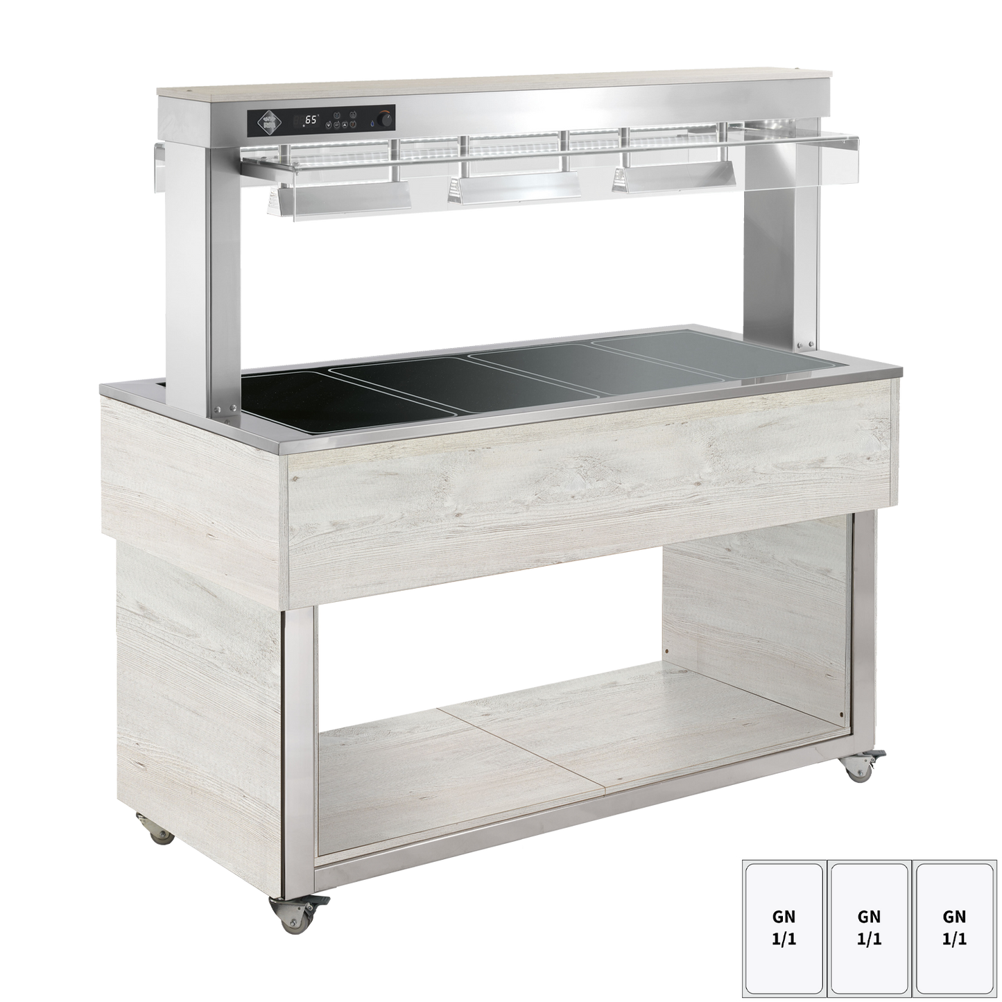 Food display island heated, glass ceramic GN 3-1/1 Hemlock | RM - TR BROWN+ 3H