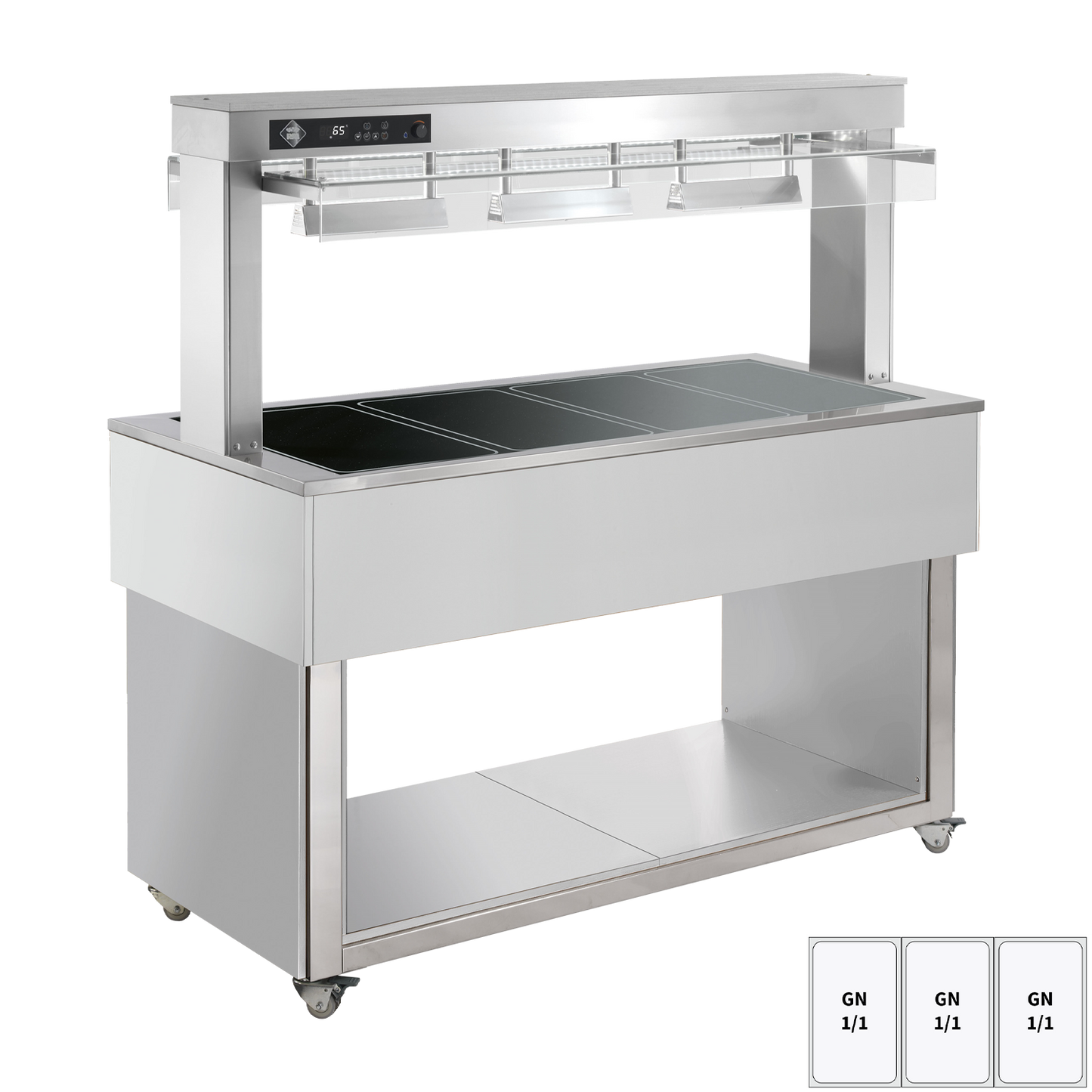 Food display island heated, glass ceramic GN 3-1/1 RAL | RM - TR BROWN+ 3R