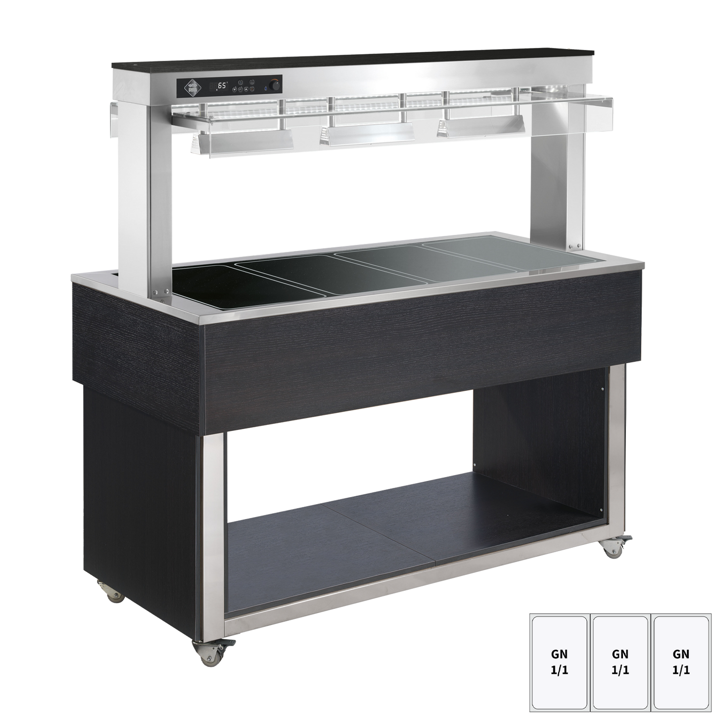 Food display island heated, glass ceramic GN 3-1/1 Wenge | RM - TR BROWN+ 3W