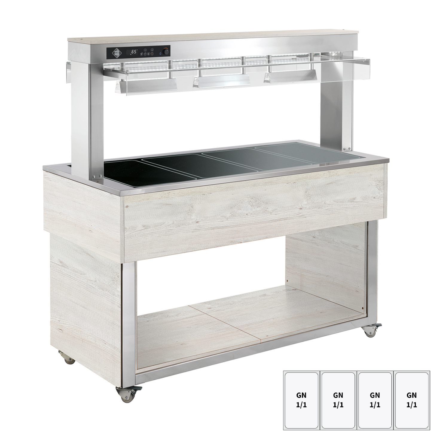 Food display island heated, glass ceramic GN 4-1/1 Hemlock | RM - TR BROWN+ 4H