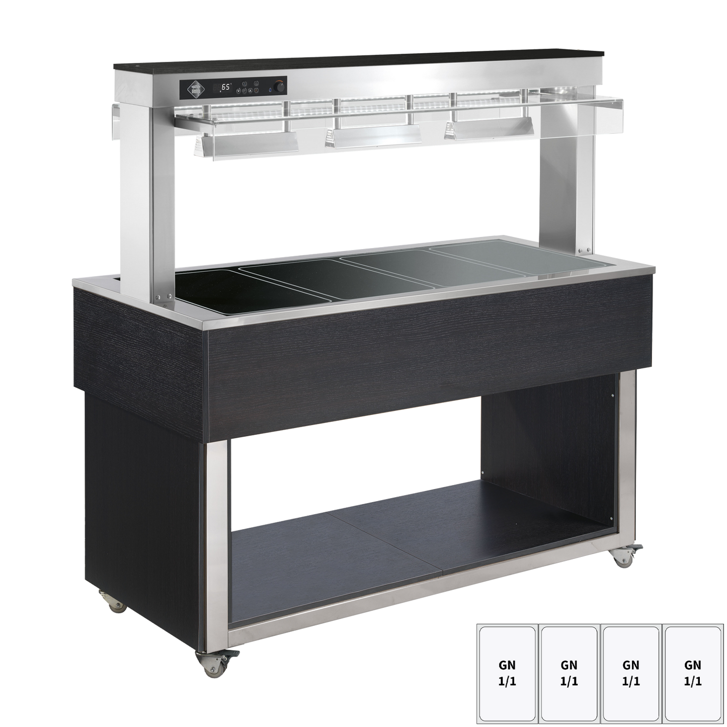 Food display island heated, glass ceramic GN 4-1/1 Wenge | RM - TR BROWN+ 4H