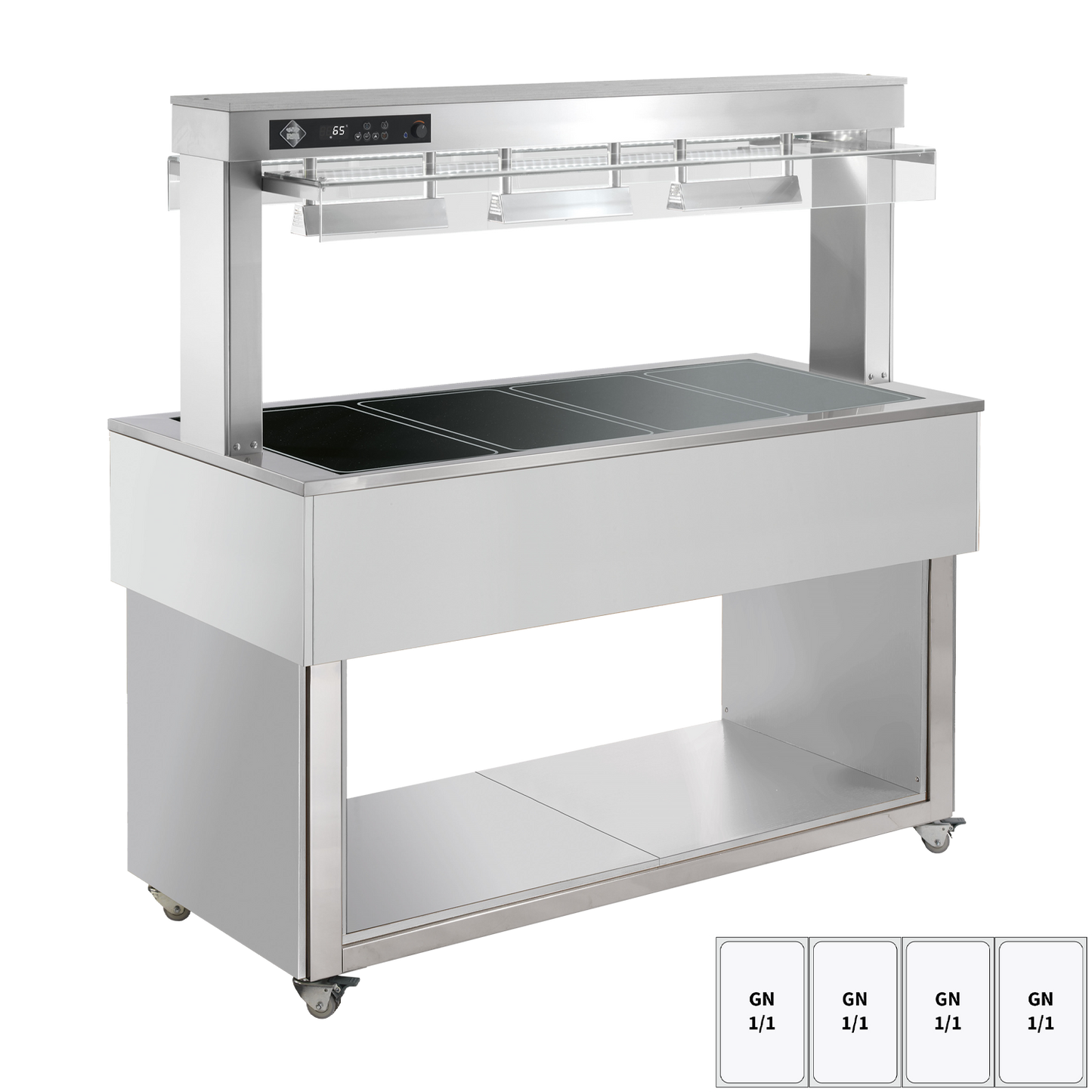 Food display island heated, glass ceramic GN 4-1/1 RAL | RM - TR BROWN+ 4R