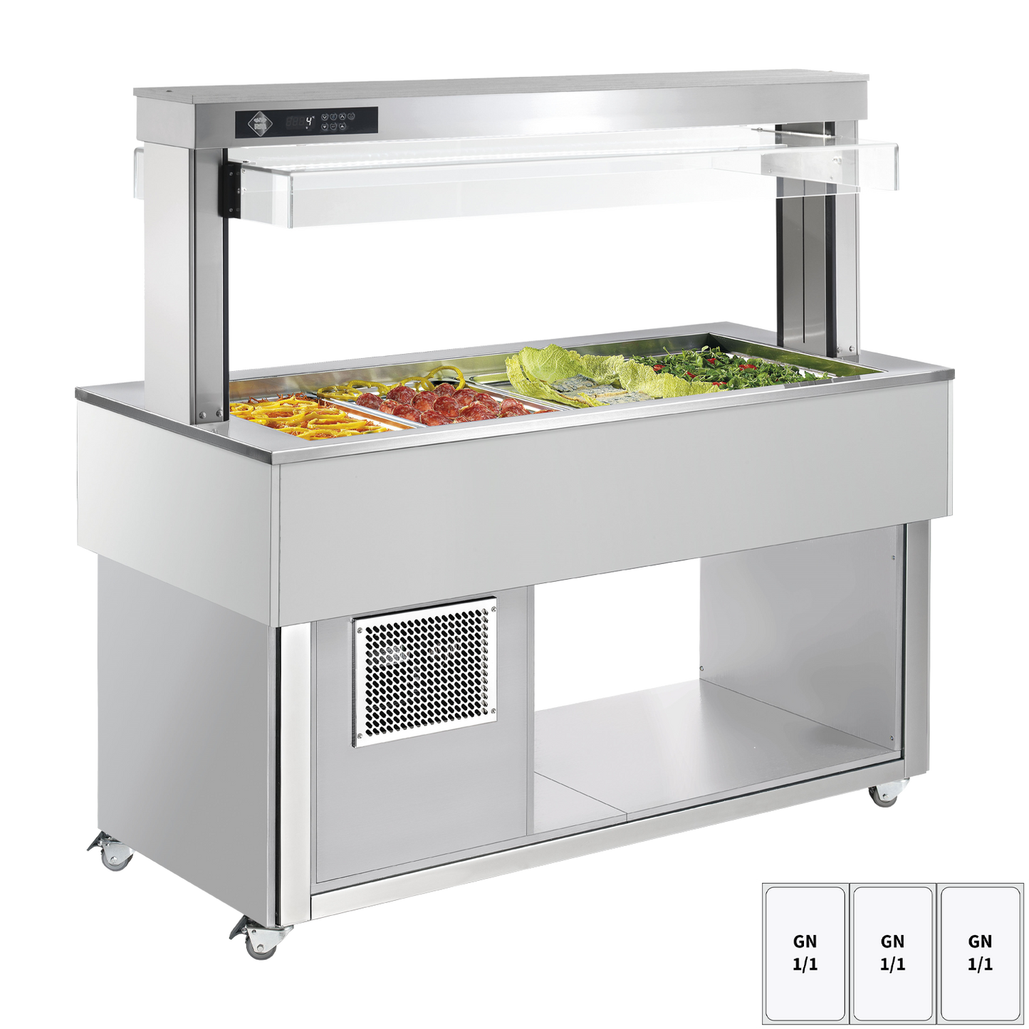 Food display island chilled GN 3-1/1 - 200 mm, RAL | RM - TR GREEN+ 3R