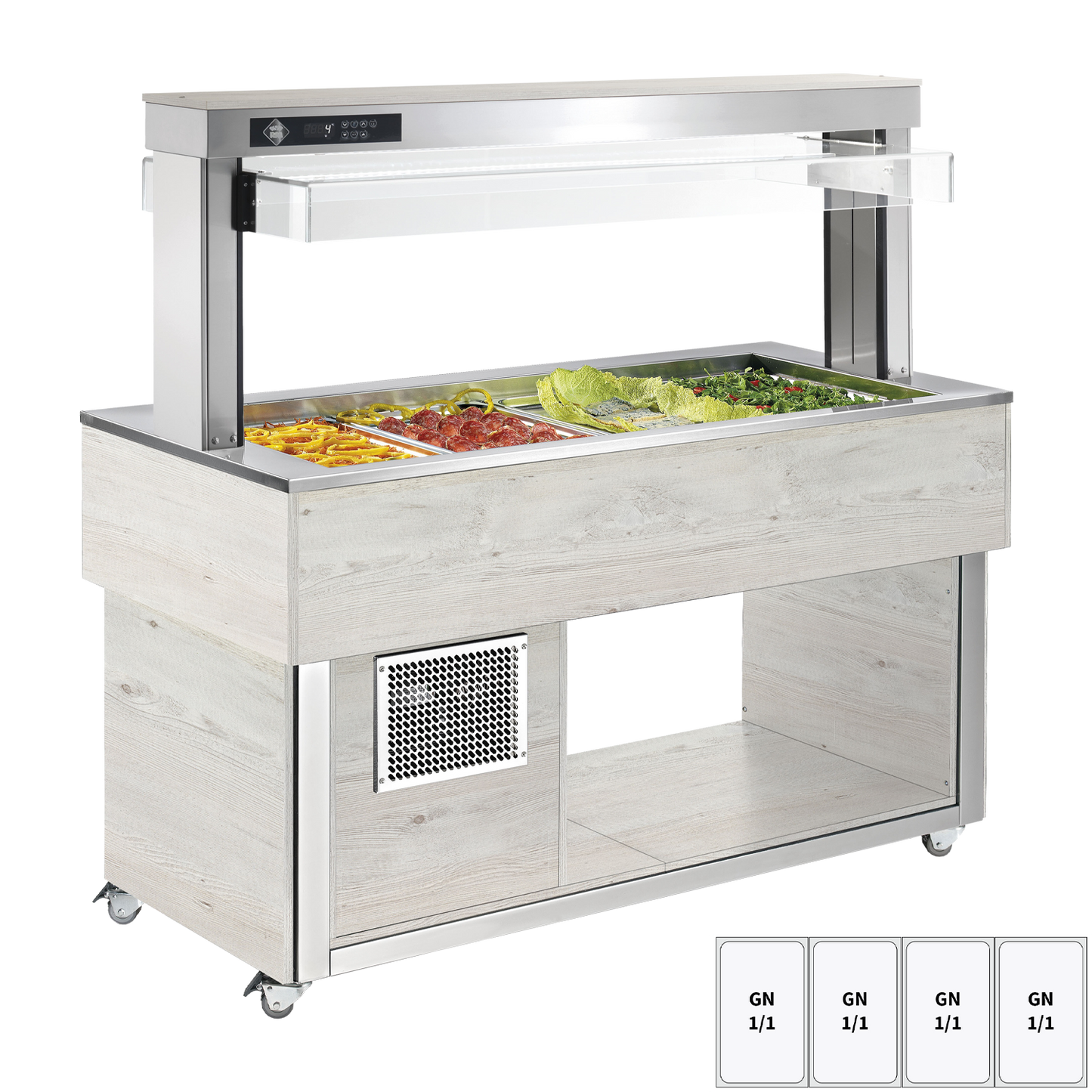 Food display island chilled GN 4-1/1 - 200 mm, Hemlock | RM - TR GREEN+ 4H