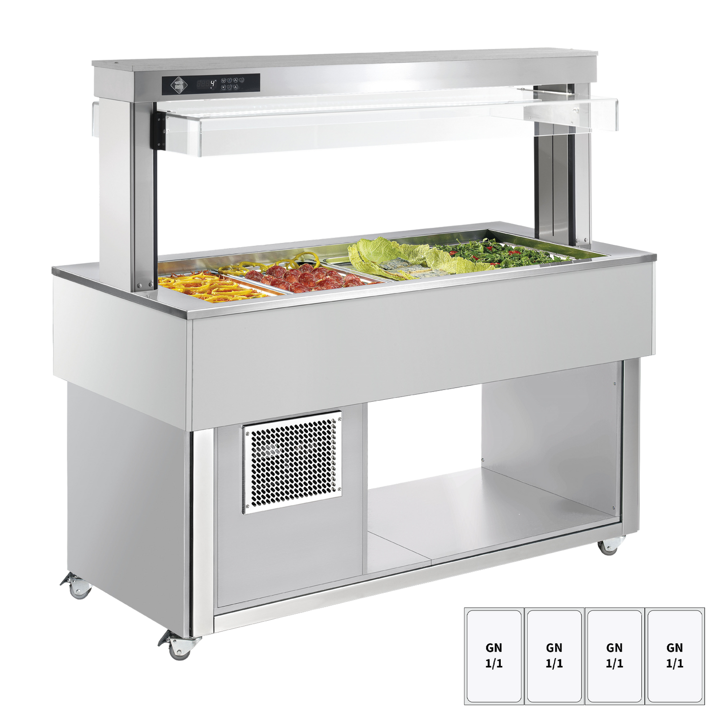 Food display island chilled GN 4-1/1 - 200 mm, RAL | RM - TR GREEN+ 4R