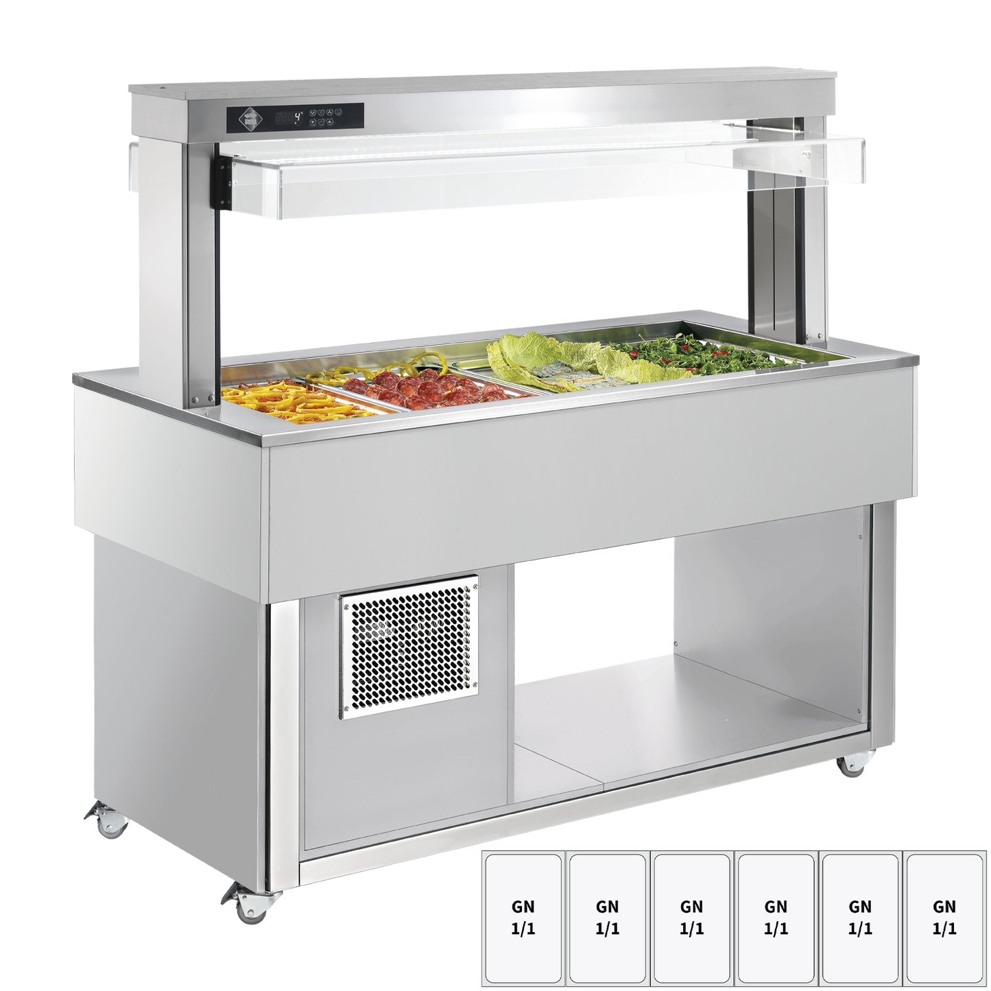 Food display island chilled GN 6-1/1 - 200 mm, RAL | RM - TR GREEN+ 6R