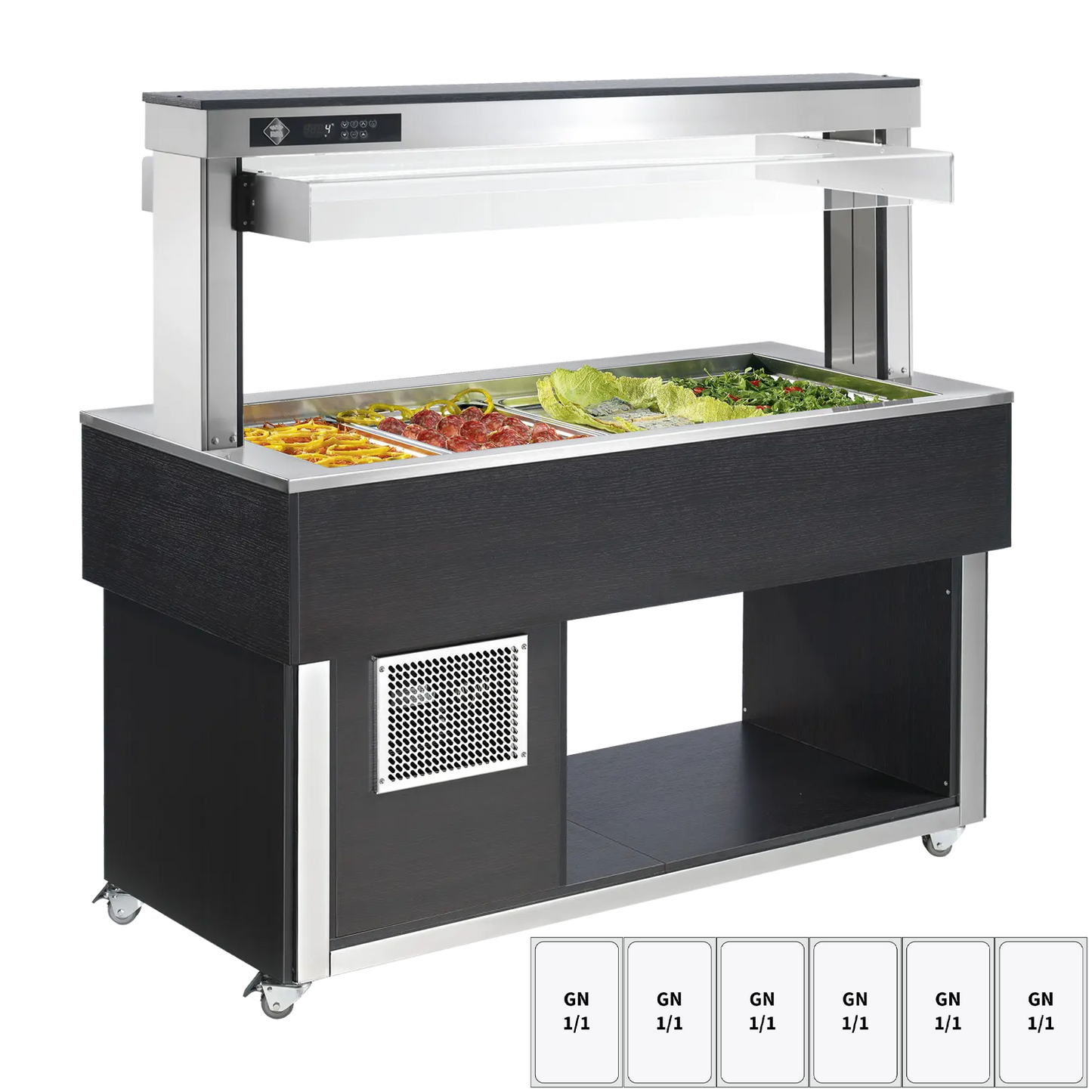 Food display island chilled GN 6-1/1 - 200 mm, Wenge | RM - TR GREEN+ 6W