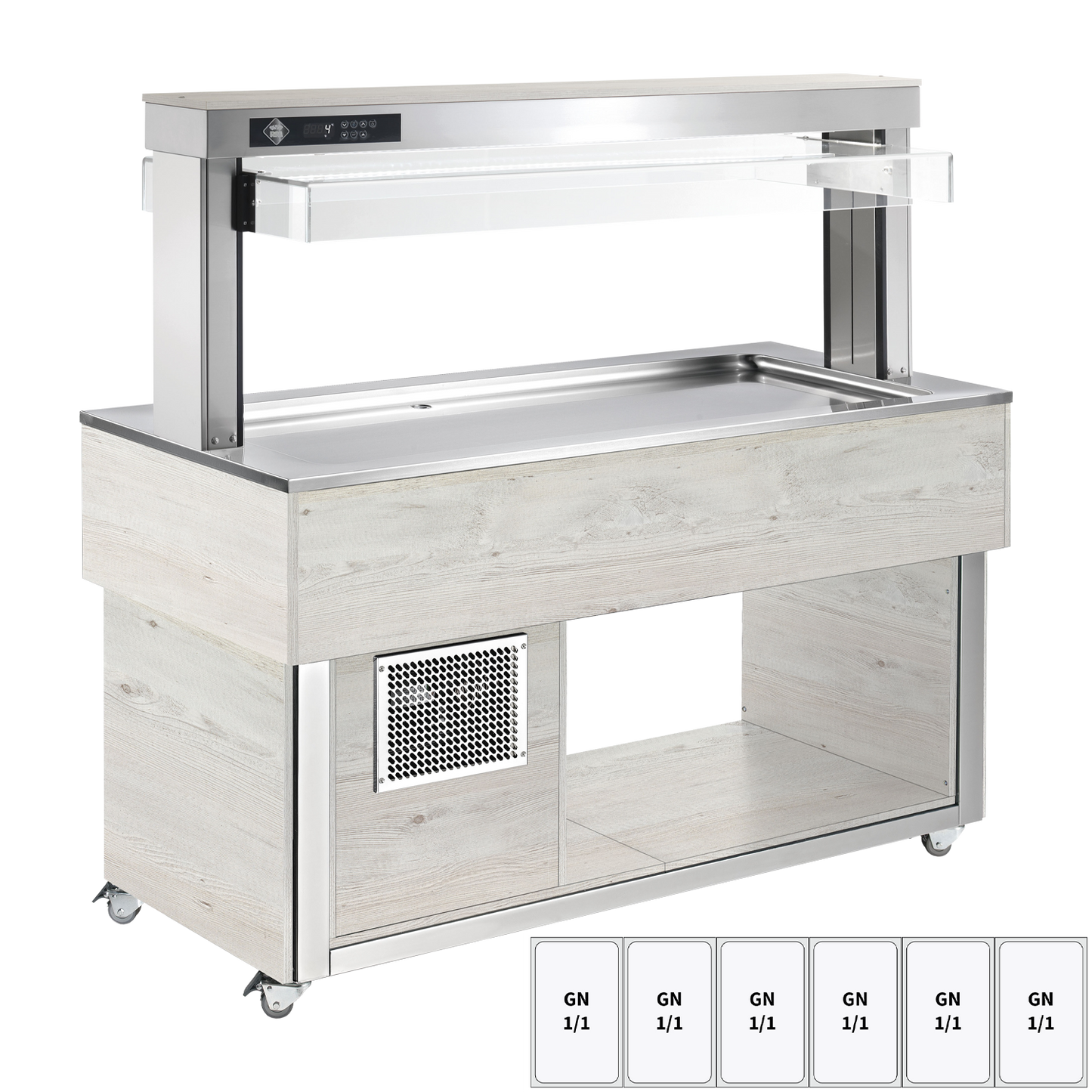 Food display island chilled GN 6-1/1- 30 mm, Hemlock | RM - TR LIME+ 6H