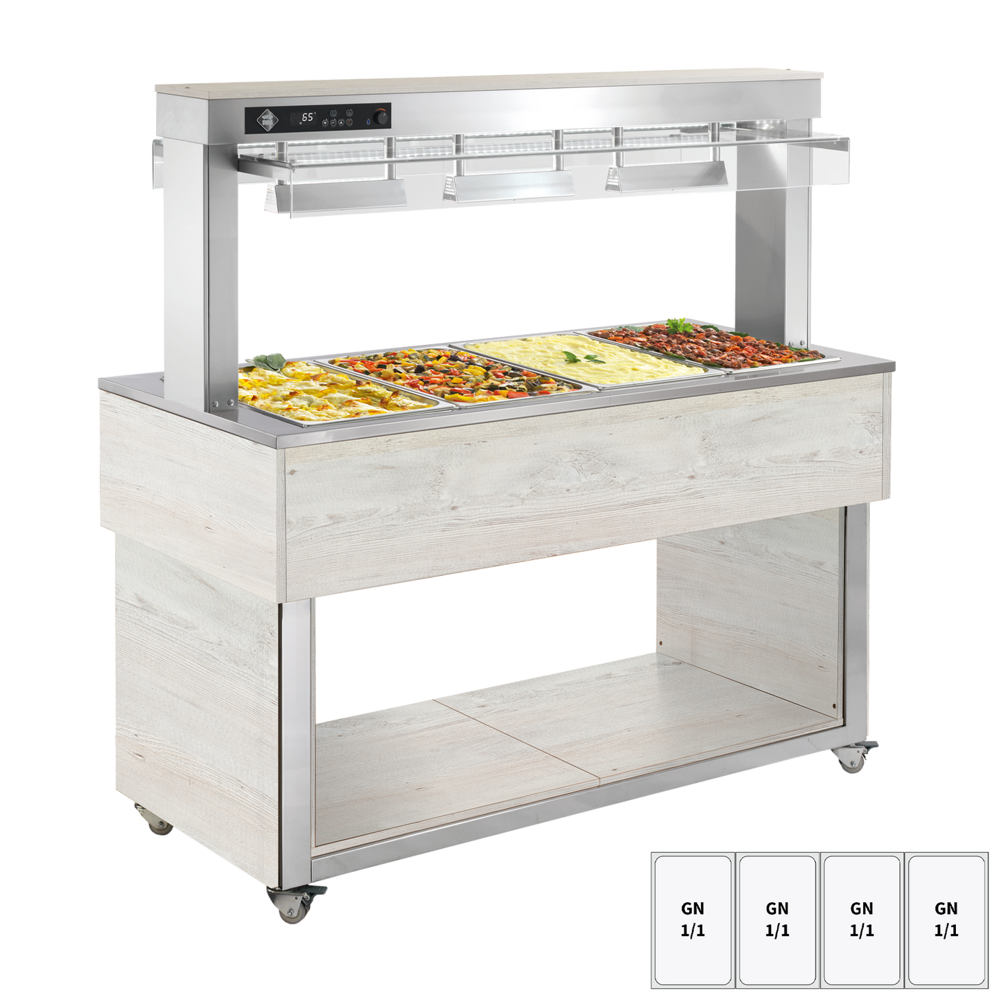 Food display island heated, bain marie tub GN 4-1/1 Hemlock | RM - TR RED+ 4H