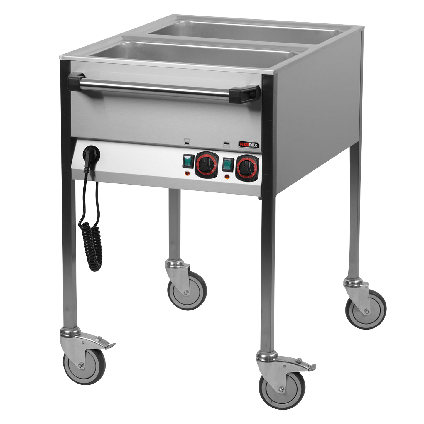 Bain marie electric GN 2-1/1 controllers on shorter side | REDFOX - VLPK 2120