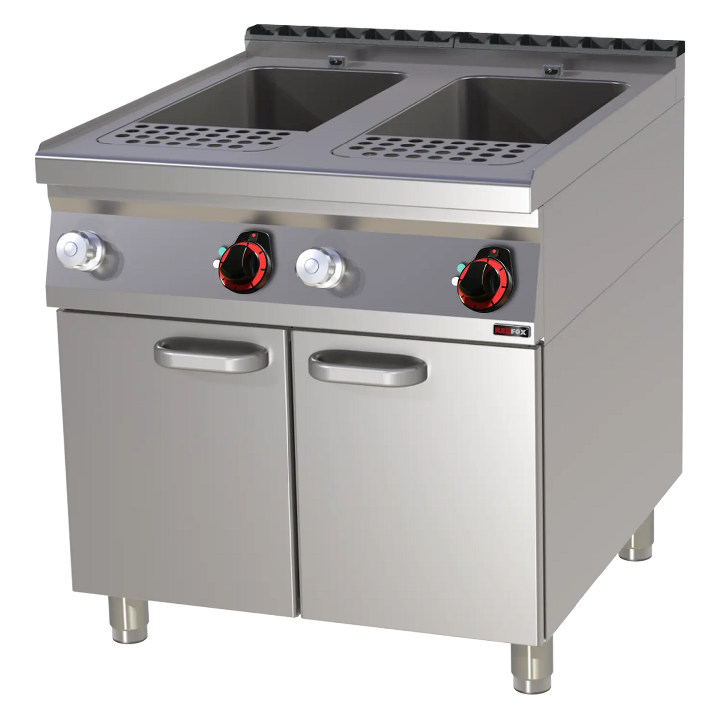 Pasta cooker electric 33 + 33 l with cabinet 400 V | REDFOX - VT 90/80 E