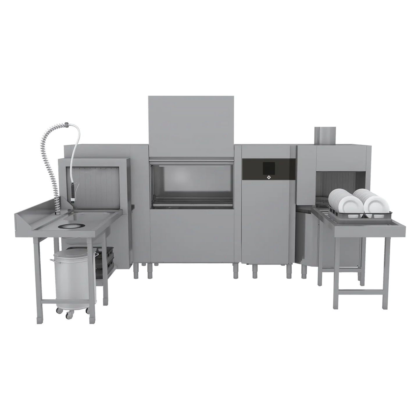 Rack conveyor dishwasher 270, cold water, right exit, corner pre-wash, corner dryer, heat recovery sytem | RM - XT 270 R P Z U Y