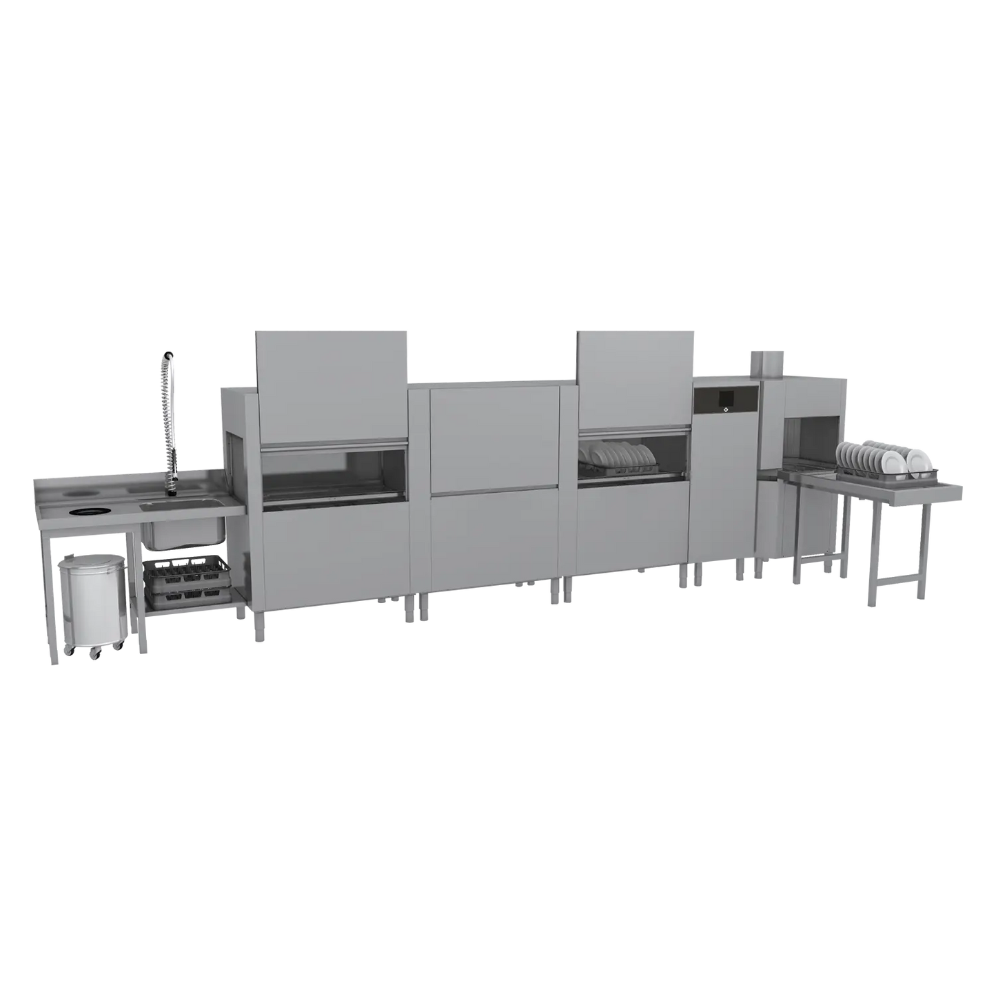 Rack conveyor dishwasher 300, cold water, right exit, corner dryer | RM - XT 300 R U Y