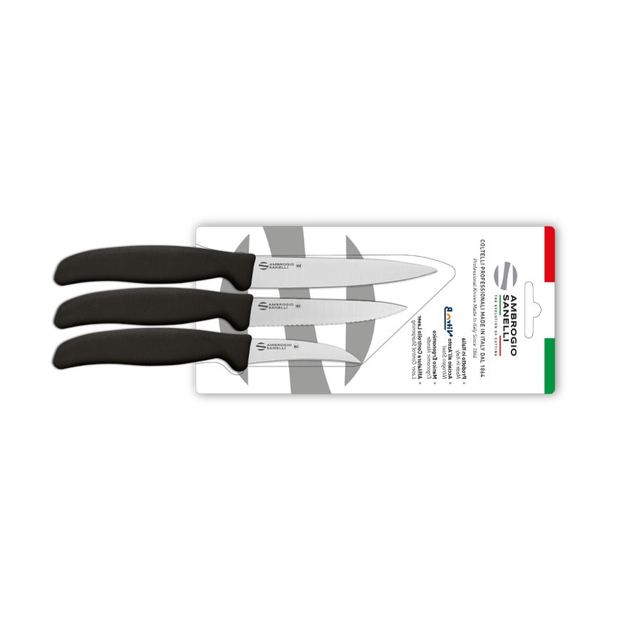 Supra Set of 3 Paring Knives SX99V03B, Black, product photo
