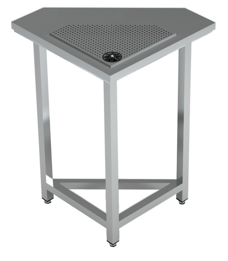 Vitrum corner bar module PL/AM-2 with angled top and perforated drip tray