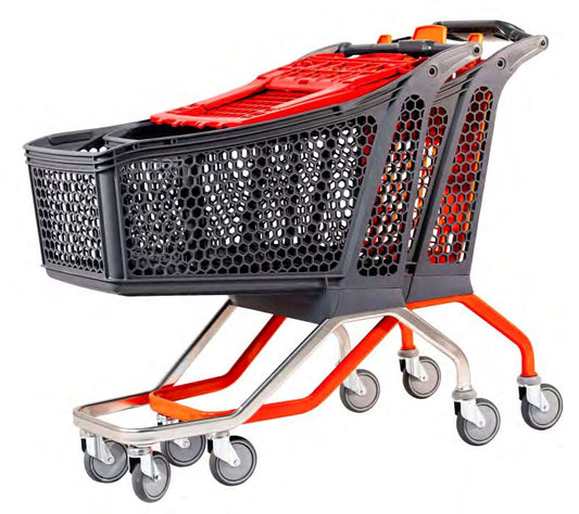 Damix Shopping Trolley Andy H160, 160 L, 157 kg — three-quarter view, travelator wheel option