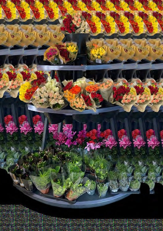 Damix Corner Stand for Flowers, Powder Coated — flowers displayed on the stand
