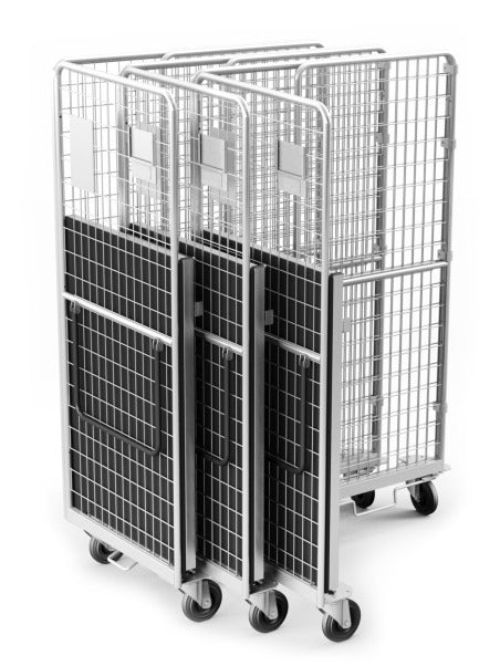 Damix Folding Roll Container KL-SL 1200x800x1950 mm, 400 kg — folded and nested