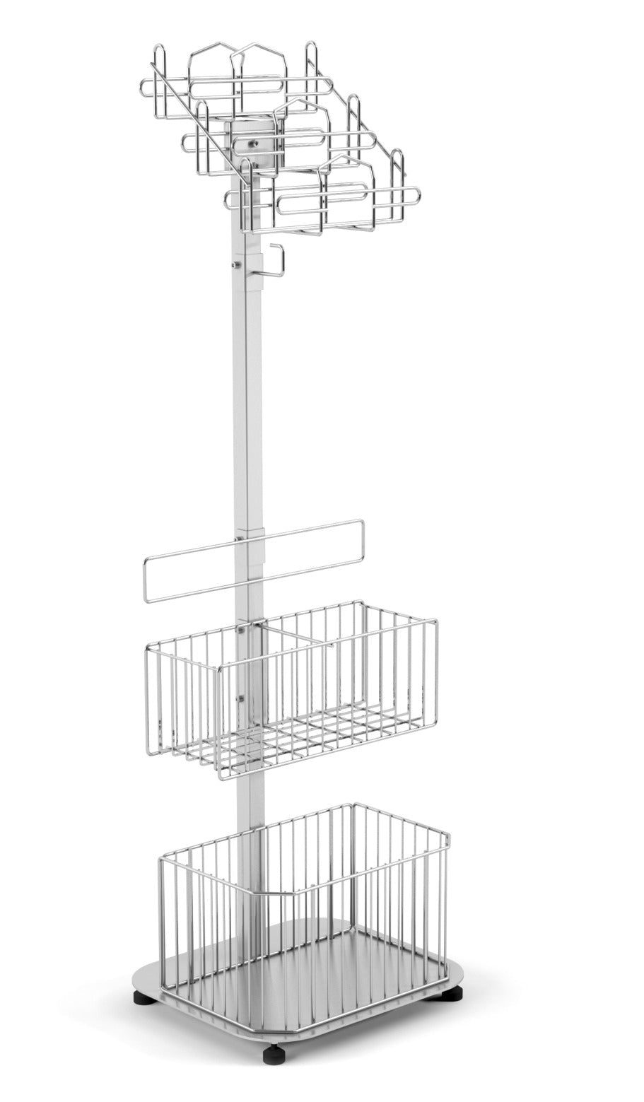 Damix Multifunction Stand for Bags and Gloves, Chrome — multifunction stand, front view