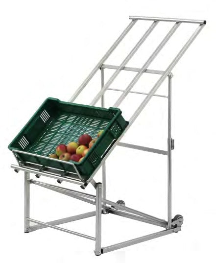 Damix Stand for Fresh Zone, 100 kg, Three Boxes — stand holding a produce crate