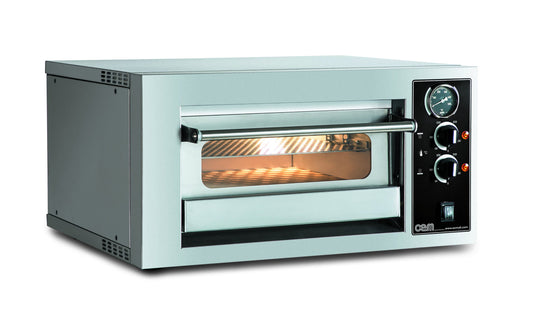 OEM START electric pizza oven, angled front view