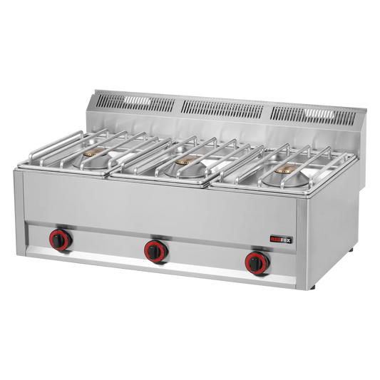 Cooking range gas 3x burner without cabinet | REDFOX - SP 90/3 GLS