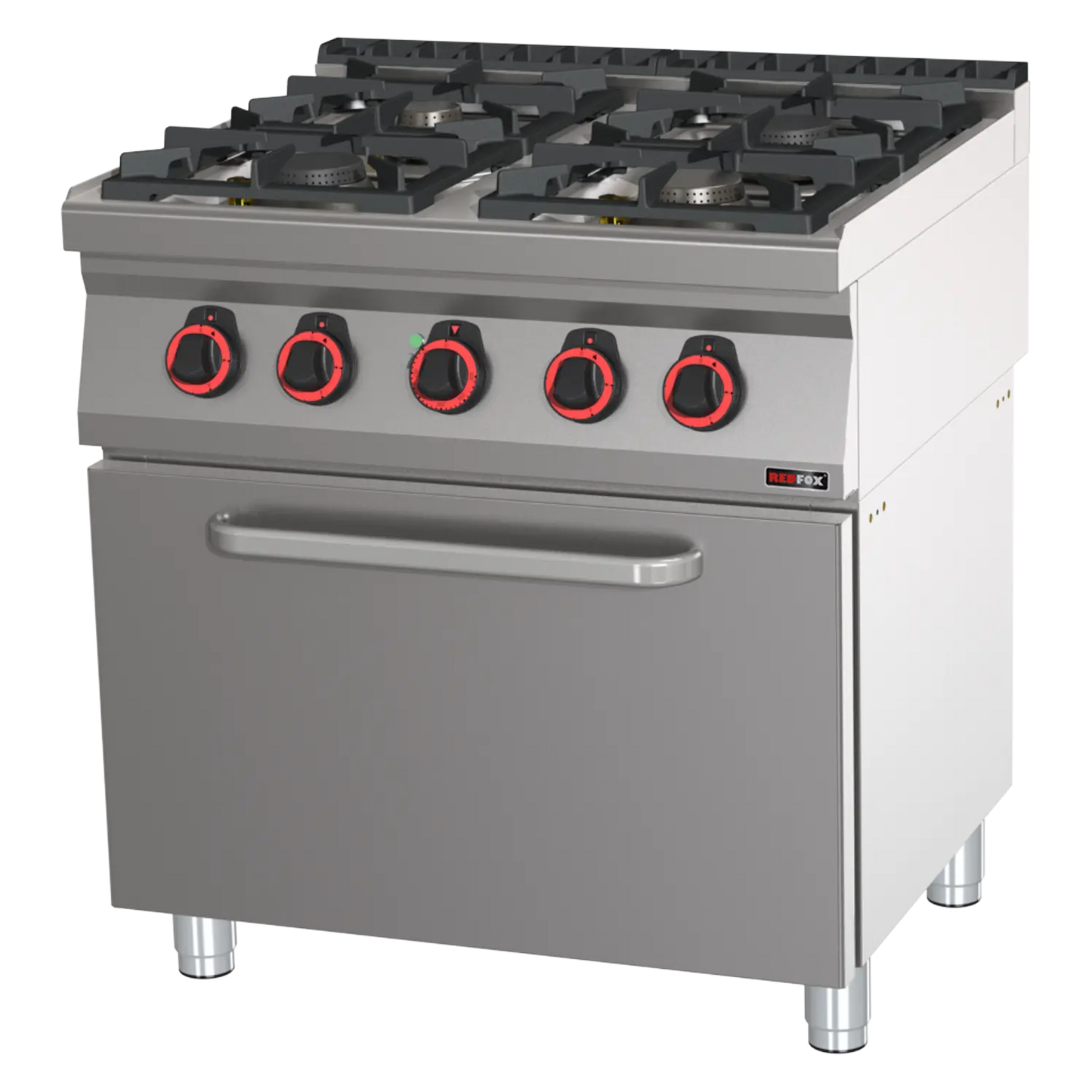 Cooking range combined with electric convection oven GN 1/1 - 4x burner  | REDFOX - SPT 70/80 11 GE