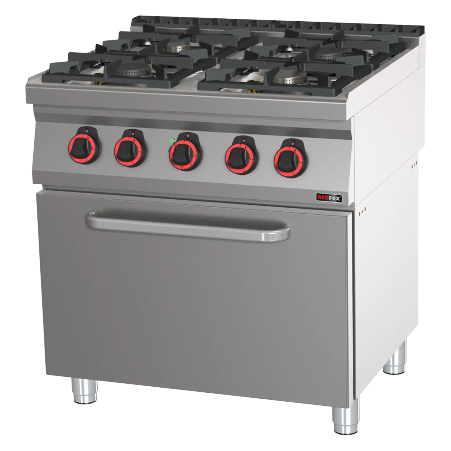 Cooking range combined with electric convection oven GN 1/1 - 4x burner  | REDFOX - SPT 70/80 11 GE