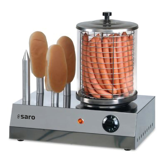 Saro CS-400 hot dog cooker, glass cylinder and toasting rods