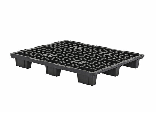 Saro KP 1000 plastic pallet, black nestable export pallet