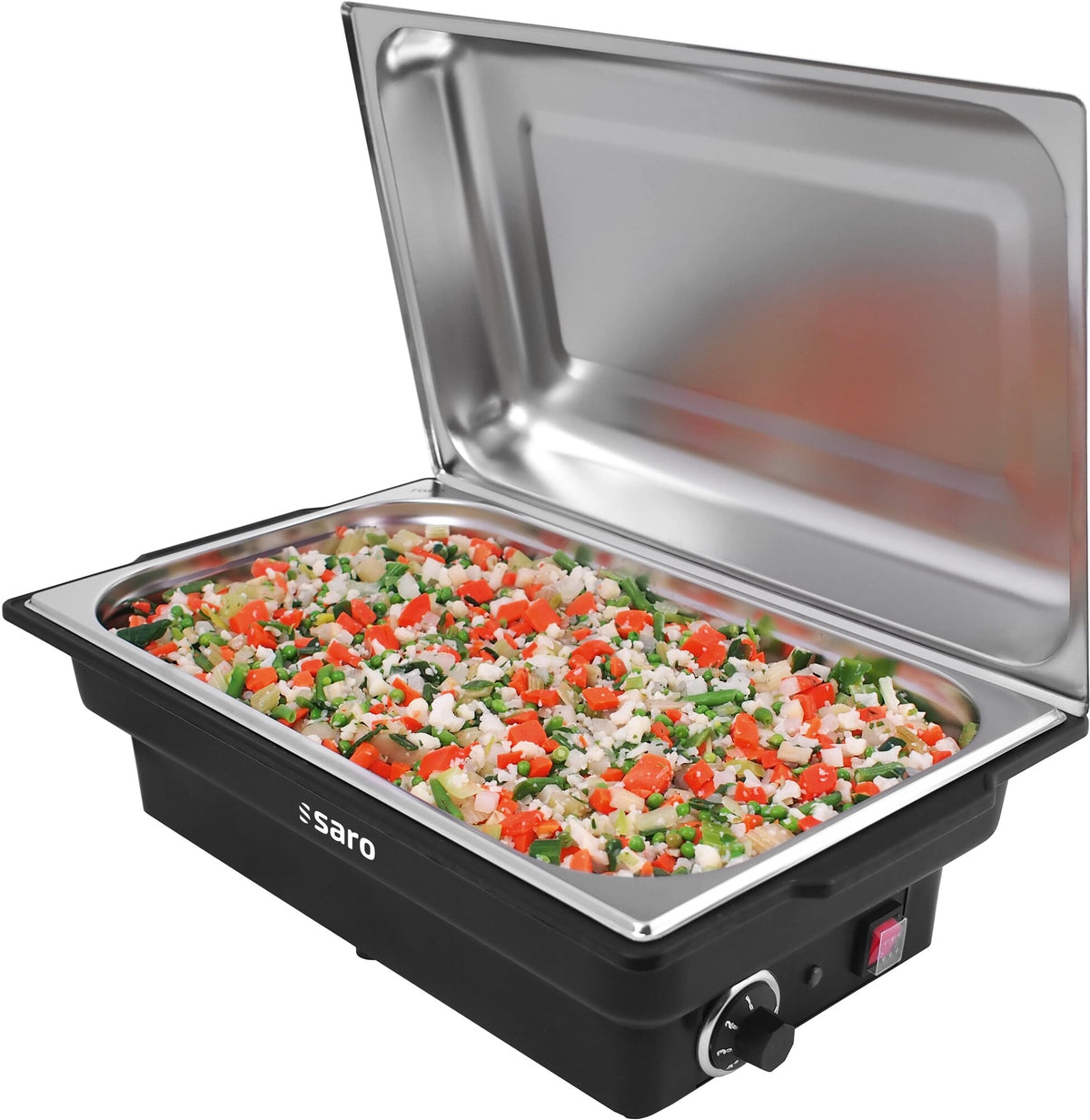 Saro LORENA electric chafing dish, black and stainless steel