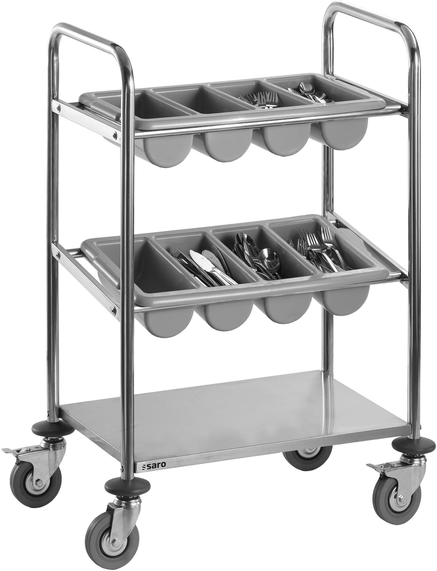 Saro INES cutlery trolley, stainless steel