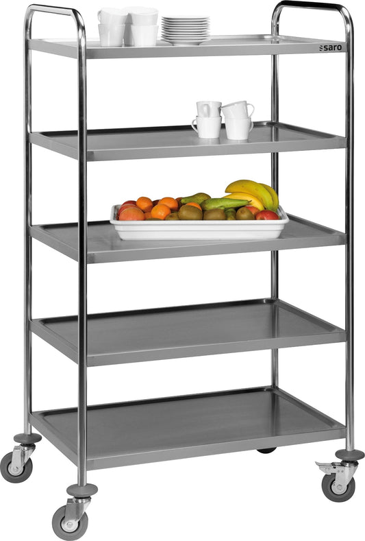 Saro DAVID serving trolley, stainless steel