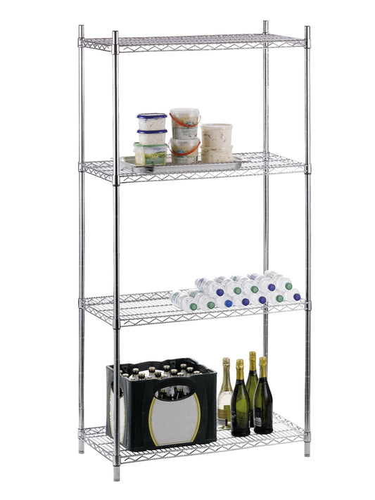 Saro GOLIATH 300 shelving unit, chrome-plated wire shelves