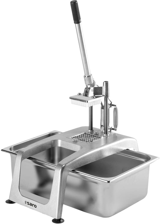 Saro CF-5 8x8 chip cutter, lever-operated on stand