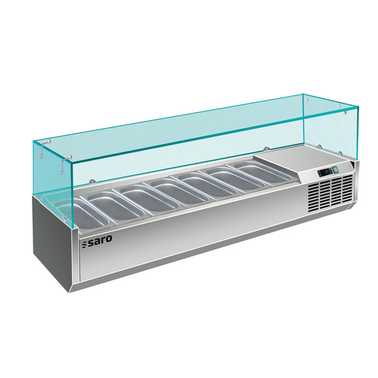 Saro VRX 1600/380 table top display, stainless steel