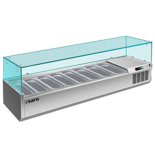 Saro VRX 1800/380 table top display, stainless steel