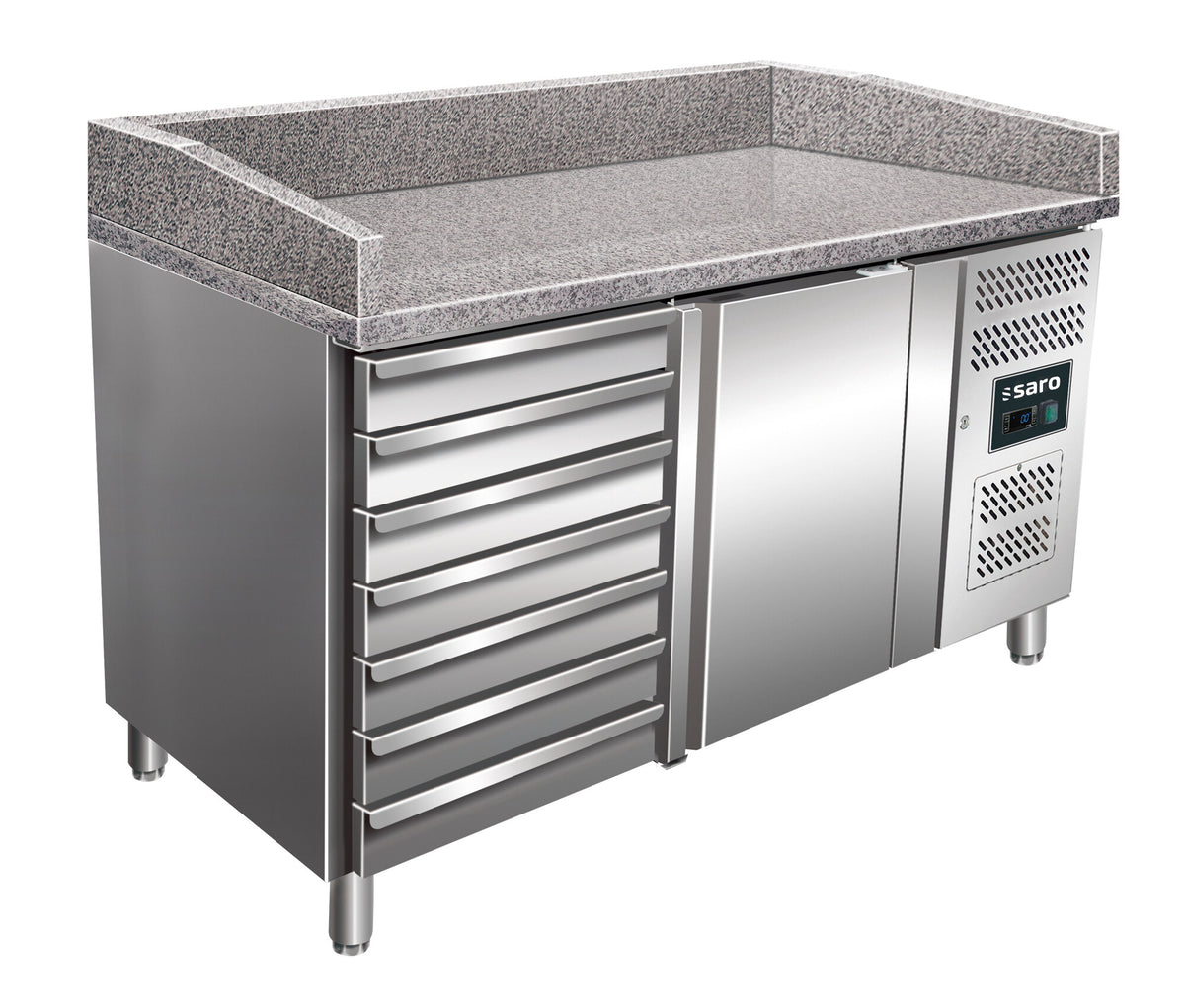 Saro MARGA PZ 1610 TN pizza table with drawers, stainless steel