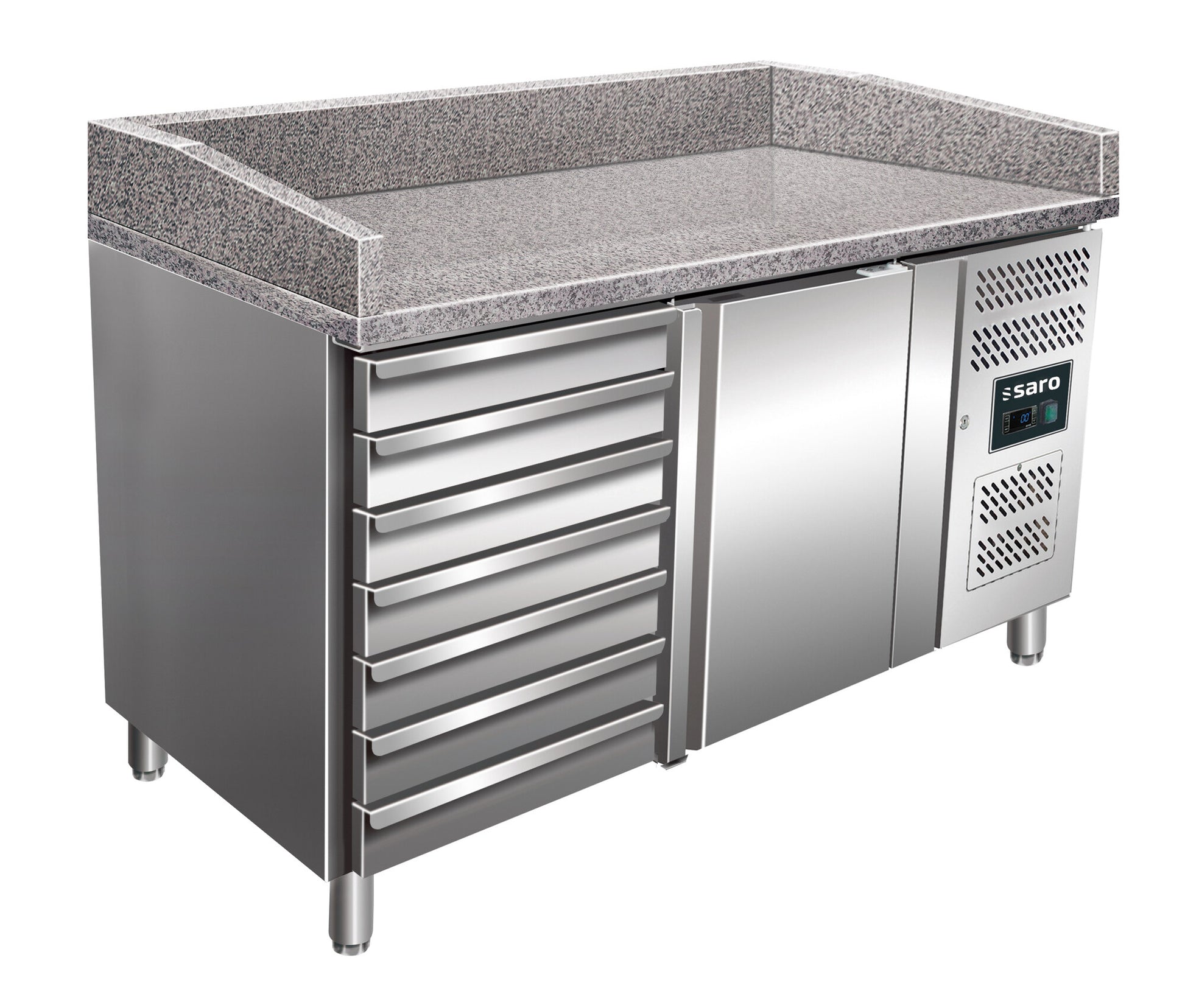 Saro MARGA PZ 1610 TN pizza table with drawers, stainless steel